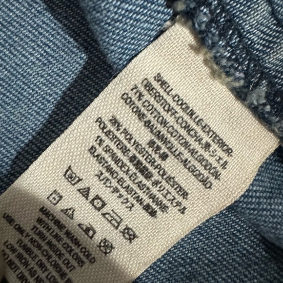 Free People Denim Cropped Moto Jacket Women’s Size Small - Picture 9 of 10